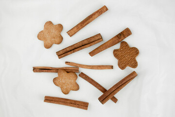 Christmas cookies asterisks. Ginger cookies with cinnamon and spices. Baking according to homemade recipes. sweets