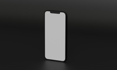 Illustration 3d render of isometric rectangles simulating a telephone in a 3d space with blank spaces. From different perspectives and views to help rock up for applications. iphone