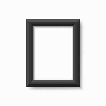 Realistic photo frame on a white background for presentations. Vector illustration.