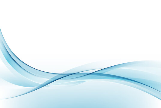 Abstract blue and white wave background. A flow of transparent blue lines in a wave-shaped figure.