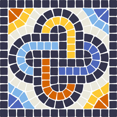 Obraz premium Ancient mosaic tile pattern. Decorative antique stone ornament.