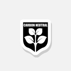 Carbon neutral. CO2 recycling icon sticker sign for mobile concept and web design