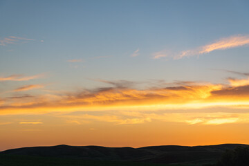 sunset over the mountains