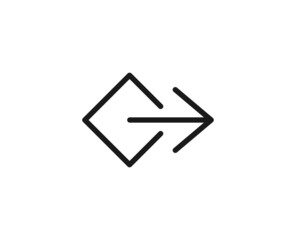 Fototapeta premium Black line icon on white background