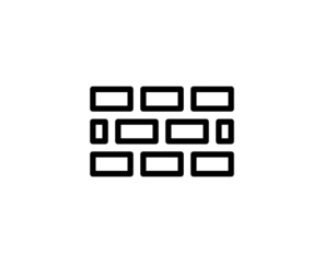 Brick wall premium line icon. Simple high quality pictogram. Modern outline style icons. Stroke vector illustration on a white background.