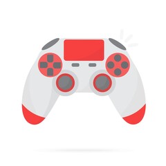 Computer and yellow envelope. New message or email. Computer with mail icon isolated on background. Flat icon with long shadow. Vector stock illustration