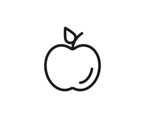 Apple icon concept. Modern outline high quality illustration for banners, flyers and web sites. Editable stroke in trendy flat style. Line icon of learning