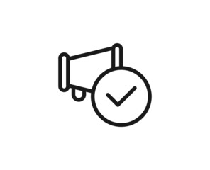 Megaphone icon concept. Modern outline high quality illustration for banners, flyers and web sites. Editable stroke in trendy flat style. Line icon of megaphone