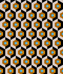 Fototapeta na wymiar Hexagon pattern vector design printing