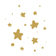 Cute star pattern. Hand drawn vector stars on white background. Design for kids, children's wrapping designs, backgrounds, frame art, nursery decoration.