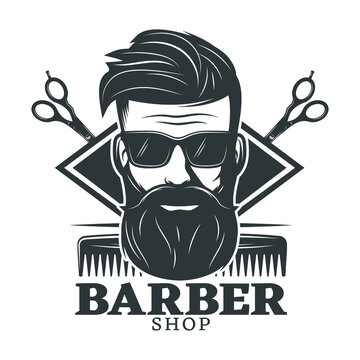 Vintage barber logo hipster labels