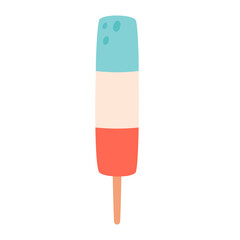 Ice lolly, fruit ice cream. Summertime, hello summer. Hand drawn vector illustration