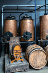 Production of sweet cassis creme liquor from ripe black currant berries, distillation and...