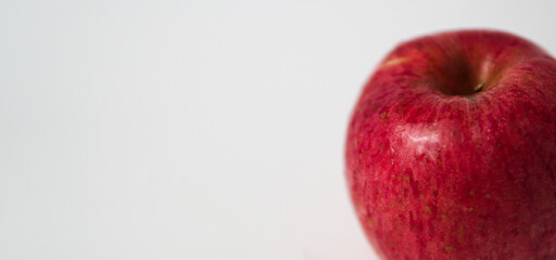 Apple with blank white background space
