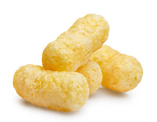 Delicious corn sticks, isolated on white background