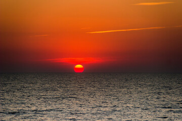 sunrise over the sea, Azov sea, Ukraine