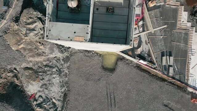 Aerial view of building at construction site