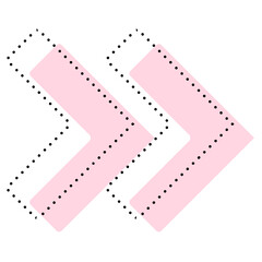 dotted pastel arrow
