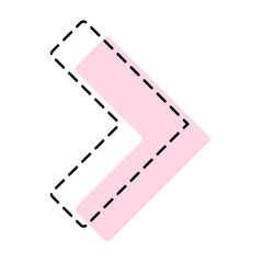 dashed pastel arrow
