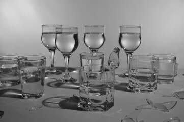 glasses on the table