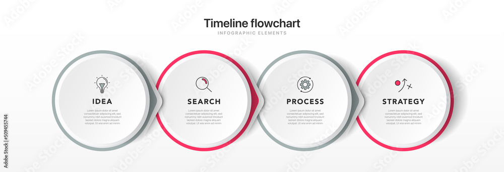 Poster timeline infographic design with 4 options or steps. infographics for business concept. can be used 