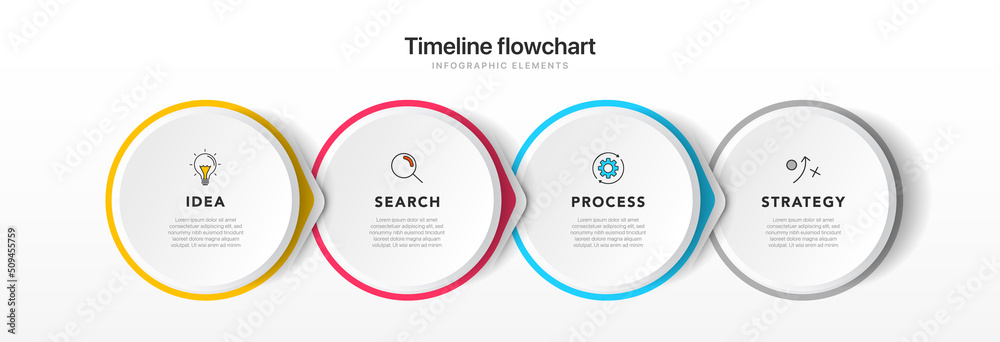 Poster timeline infographic design with 4 options or steps. infographics for business concept. can be used 