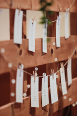 Fototapeta na wymiar delicate vintage party decorations with table directions
