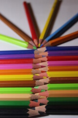pencils on a white background 