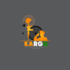 illustration of silhouettes of soldiers abstract concept for Kargil Vijay Diwas, banner or poster. Vector illustration