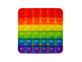 Colorful Bubble fidget in rainbow color in square shape for kids