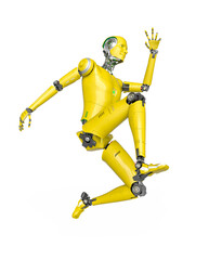 almost human cyberman is jumping fast