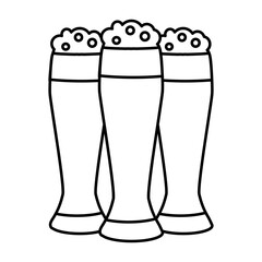 Trzy szklanki piwa - ilustracja wektorowa