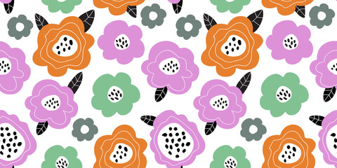 Vector flower pattern. Background with flowers