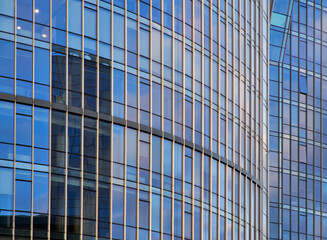 Obraz premium Fragment of building at new city centre. Snipiskes district in Vilnius. Lithuania