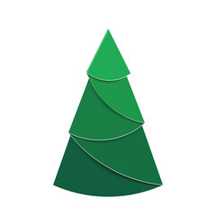 Paper Christmas Tree. Green origami fir ornament