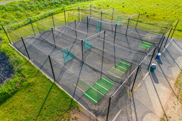 Batting cages from an aerial view