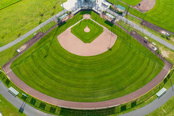 Aerial view of a baseball field