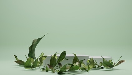 3D rendering flower background mauve color with geometric shape podium for product display, minimal concept, Premium illustration pastel floral elements, beauty, cosmetic, valentines day. © Juan