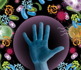 Male hand on white background