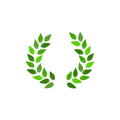 Winner laurel wreath sign. Hand drawn award