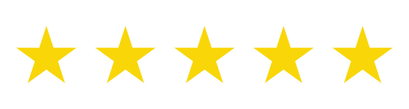 5 stars raiting simbol for sociel media.Vector design