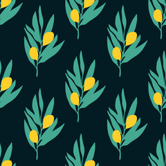 seamless repeat pattern with summer flowers and leafs vector illustration design 