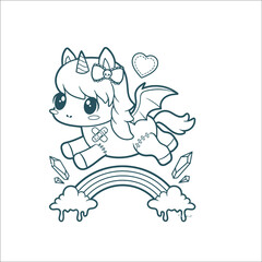 Pastel goth coloring page for all ages