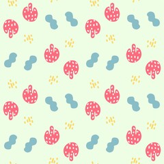 Abstract cheerful pattern of bright spots. Trendy pattern for textiles, wallpapers, backgrounds.