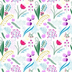 Fototapeta na wymiar abstract floral background, seamless pattern with flowers