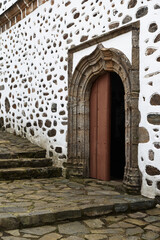 Side door of the church of San Andrés de Teixido. Galicia, Spain, Europe.
