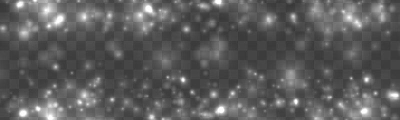 Blur white sparks, bokeh, blurry light spots dust