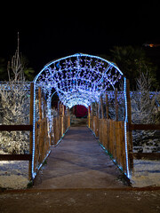 Outdoor Christmas Decoration and Lighting in Menton, France