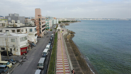 A walkway near by a beach in Okinawa, Japan