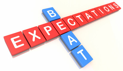 Beat Expectations Surpass Goal Great Outcome Results Exceeded Letter Tiles 3d Illustration